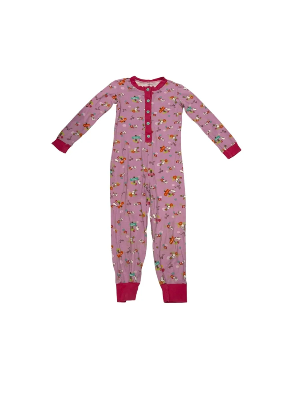 WellieWishers American Girl Rare Retired Rabbit Print One Piece Pajamas Girls 7